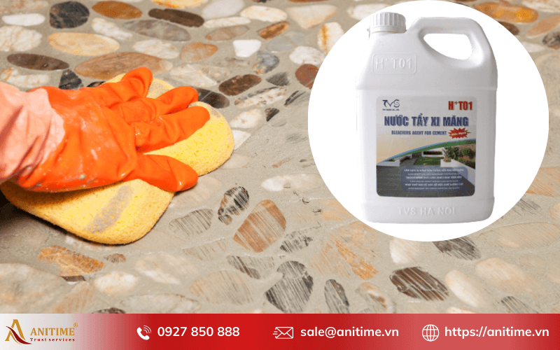 Cách tẩy sàn nhà dính xi măng bằng dung dịch HT01